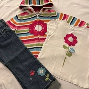 Girls Gymboree Top Sweater Hoodie & Pants Outfit 4T 5T